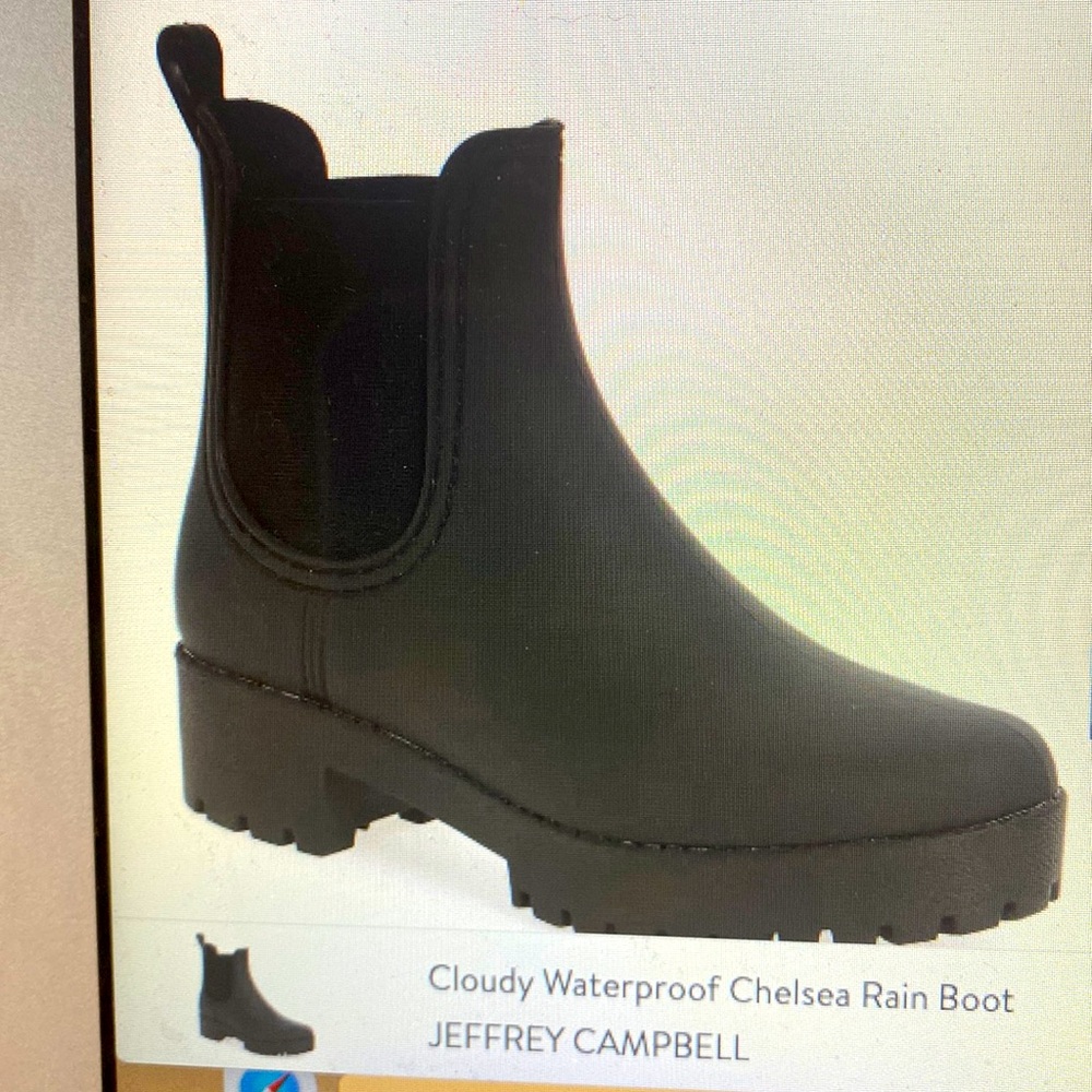 Jeffrey Campbell waterproof Chelsea rain boot gently used.